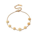 Bracelet acier inoxydable 7 fleurs or