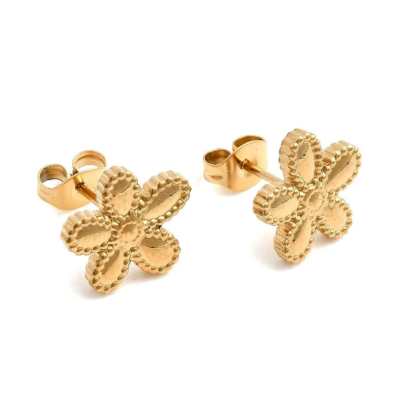 Boucles d'oreilles doré fleur