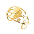Bracelet pour femme doré motifs carte d'Afrique