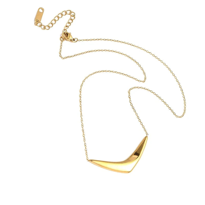 Collier acier inoxydable chaîne et pendentif V